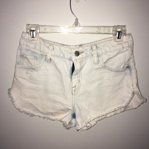 Light wash denim shorts